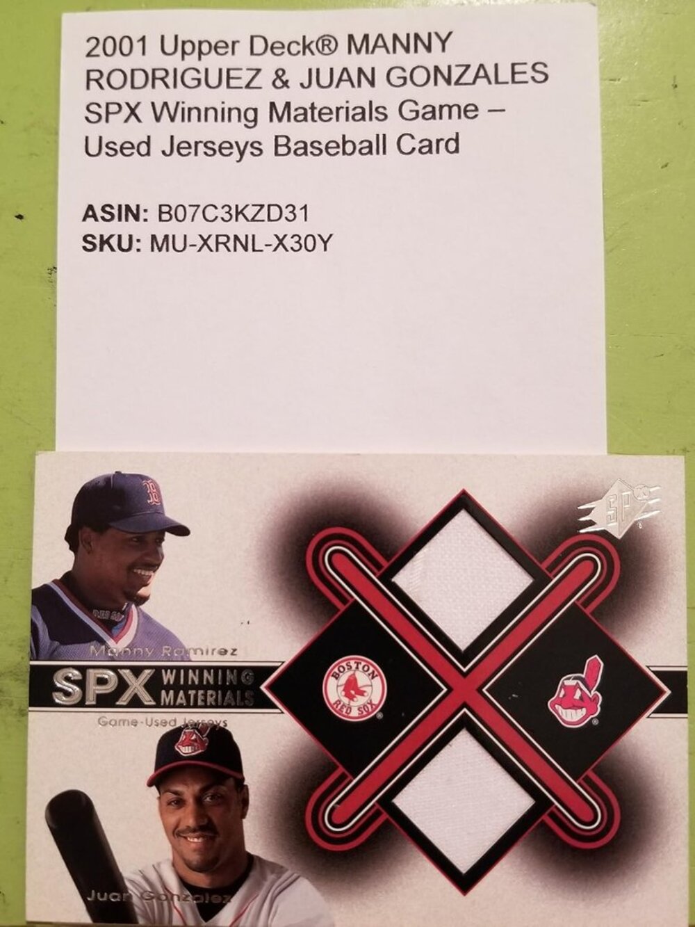 2001 Upper Deck® MANNY RODRIGUEZ & JUAN GONZALES SPX Winning Materials Game